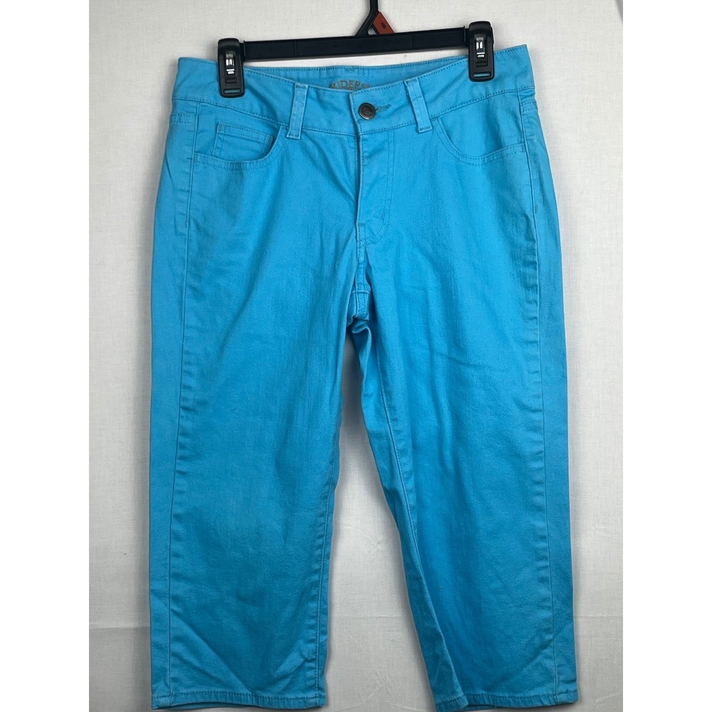 Riders by Lee Womens Capri Pants Size 6 Medium Turquoise Blue Stretch Crop Jeans